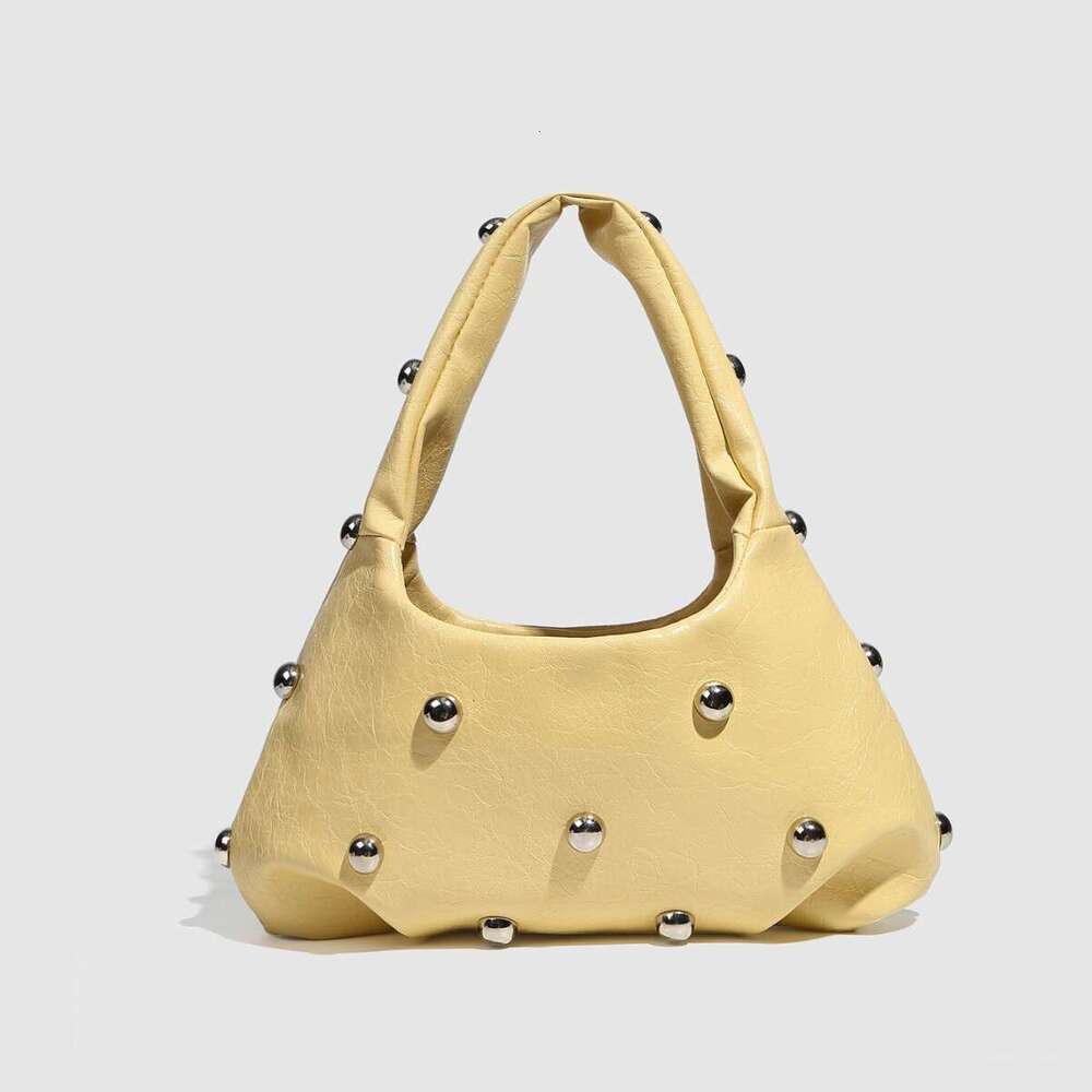 Designer Mushroom Rivet Handbag Bags Underarm Fashion Dumpling Shoulder Punk Style Metallic Women's Bag