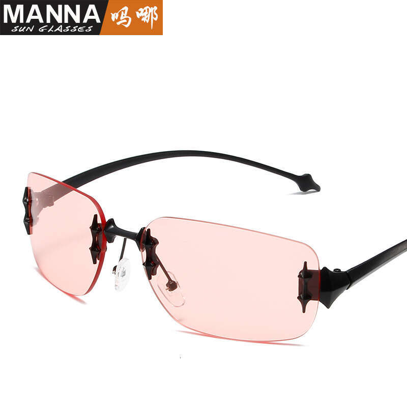 Designer New Style Hot Girl Rimless Edge Fashion UV400 High-end Y2K Sunglasses Personality Demon Element Glasses