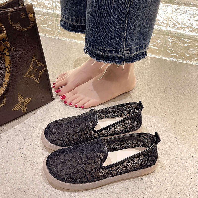 2023 Summer New Breathable Shallow Mouth Non-Slip No-Slip Heel Chanel Style Trendy Brand Fashion Versatile Youthful Look