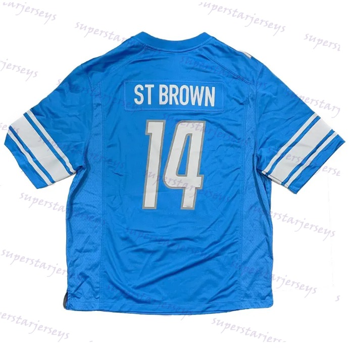 0 Gibbs Football Jersey Goff St. Brown LaPorta Stuard Rodriguez Custom Jerseys Any Name Number Embroidery Letter Size S to XXXL
