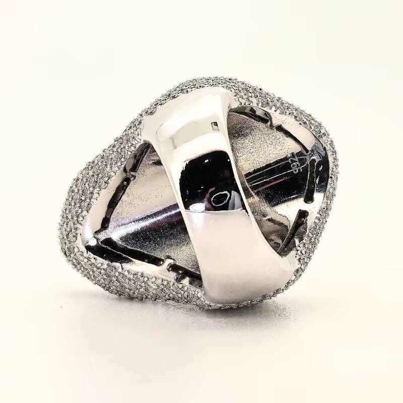 Moissanite Ring Hip Hop 925 Sterling Silver Cross Moissanite Ring Baguette Cut Moissanite Cross Ring