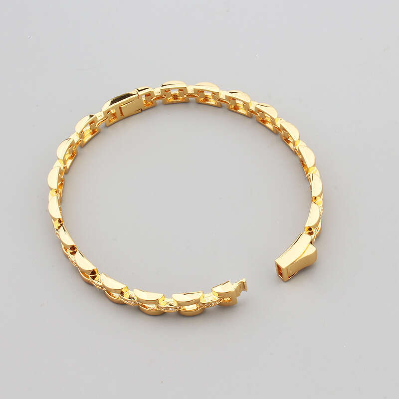 Korean Style Fashion Square Chain Hollow Bracelet Inlaid with Zircon Fresh and Elegant Women's Jewelry Ring