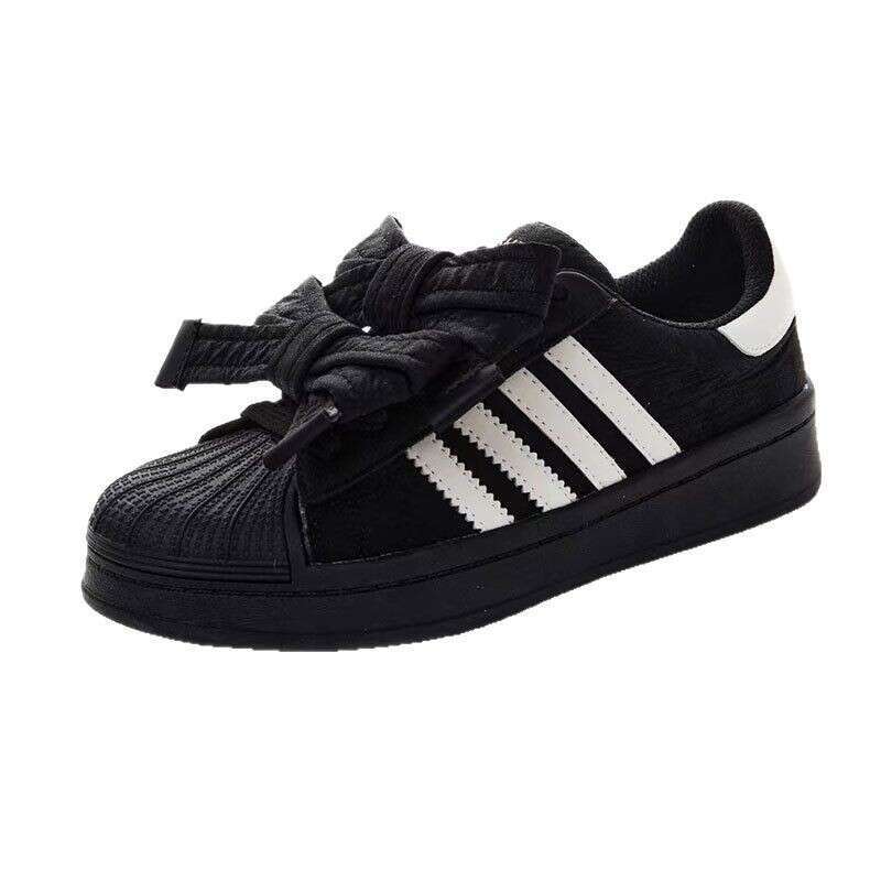 Shell Toe White for Women 2025 Spring Summer New Genuine Leather Bowknot Fashion Casual Shoes Versatile Color Block Sneakers