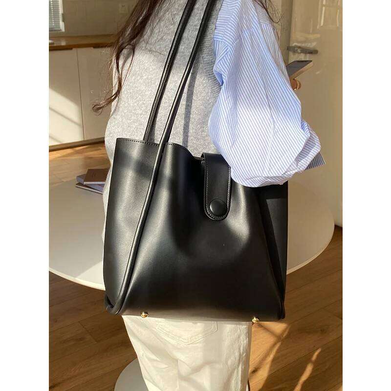 Soft Pu Leather Women handbag and purses Commuting Shoulder Bag for Female big totes new Casual Shopping Compound bag bolsa