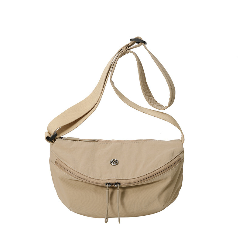 2025 Autumn New Oxford Cloth Women's Shoulder Bag Simple Solid Color Crossbody Bag Leisure Commuter Cycling Sports Chest Bag Women's Crossbo