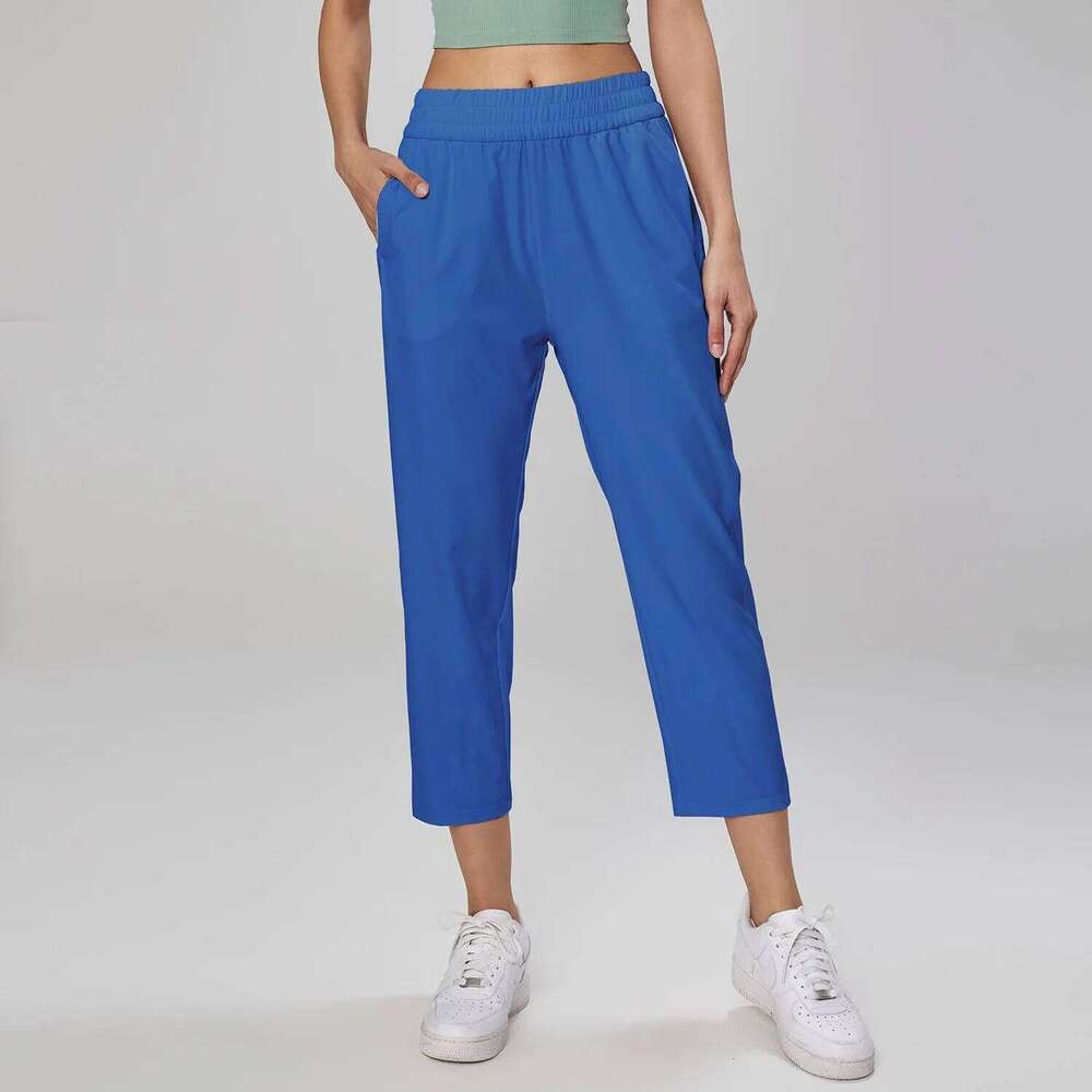 Solid Color women High Waist Thin quick-drying sun protection loose sport pant fiess yoga leggings jog with pockets breathable