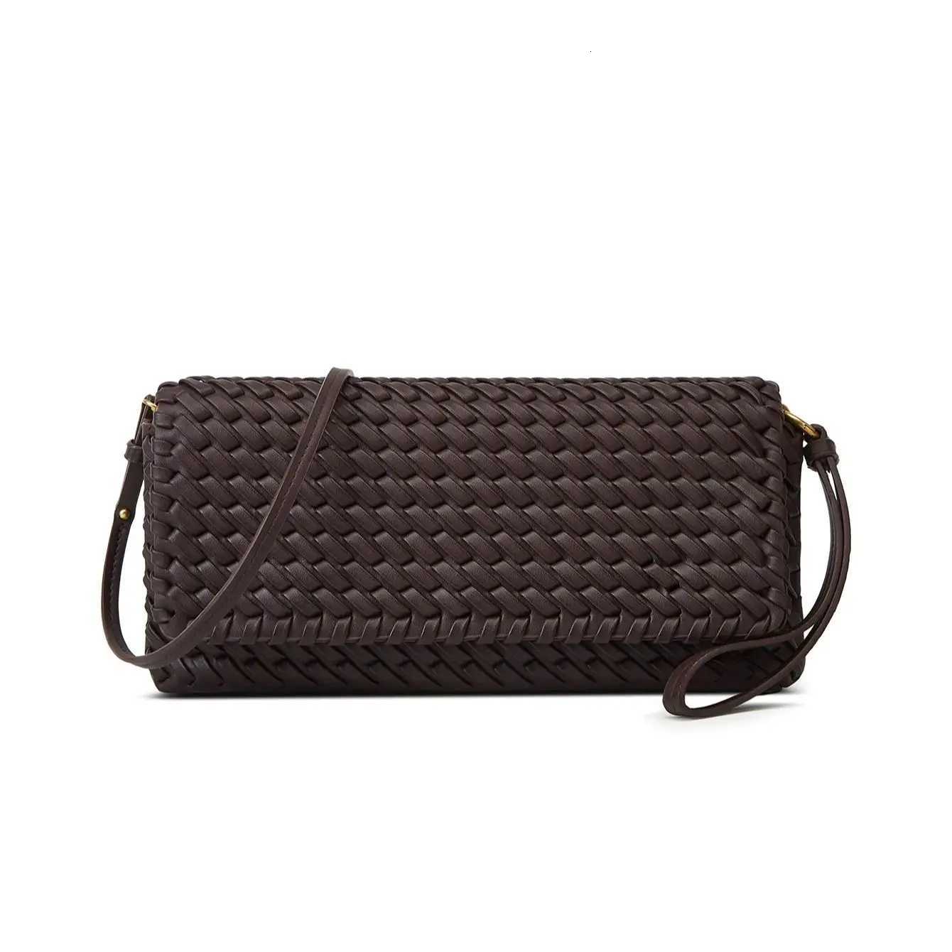 Designer Pu Leather Wowen Clutch Bag for Women Vintage Flap Shoulder Crossbody Bags Trend Underarm Bag Lady Handbags 2025 Y250819