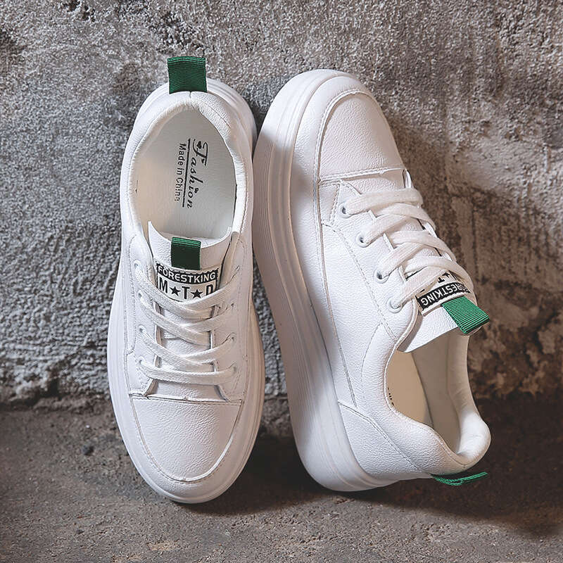 2023 Spring New Trendy Comfortable Fabric White with Hidden Wedge 4m Platform Thick Sole Casual Shoes