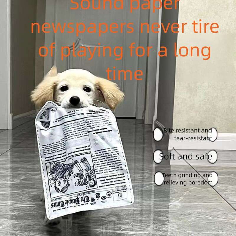 Pet Dog Sound Newspaper Crinkle Paper Durable Chew Self-Entertainment Artifact Teddy Toy Supplies