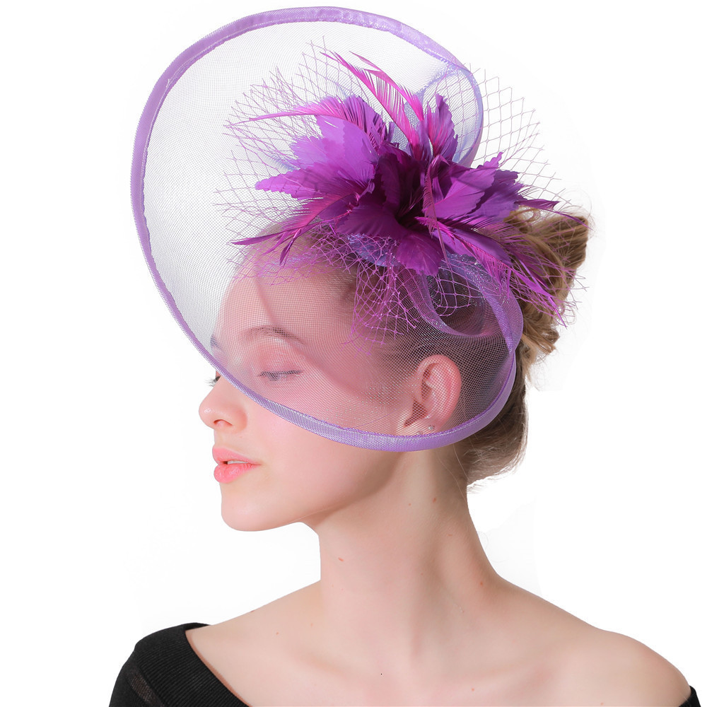 Elegant Flower Fascinator Pillbox Cap Wedding Women Fascinator Hat Headband Ladies Millinery Cap Mesh Bride Hats 250609