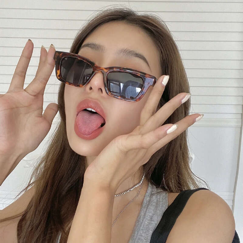 Designer Jennie Style Face for Women, High-End Ins Small Narrow Frame Celebrity Sunglasses