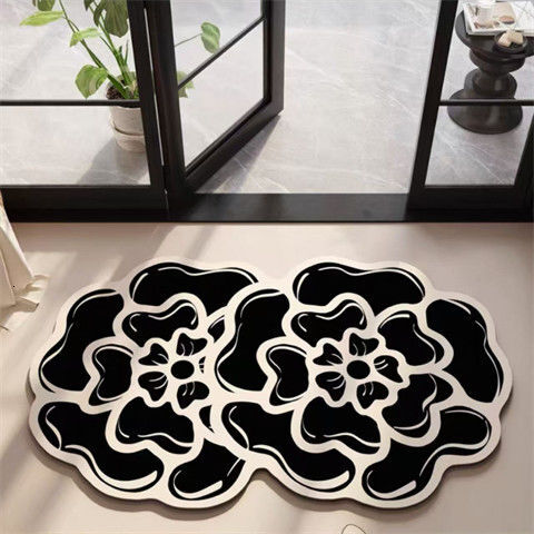 Camellia Bathroom Diatomaceous Earth Super Absorbent Non-Slip Carpet Toilet Shower Room Door Mat ddmythur