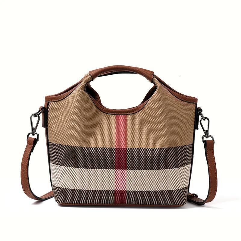 2025 Designer Bag Plaid Canvas Handbag Chic Small Tote for Daily