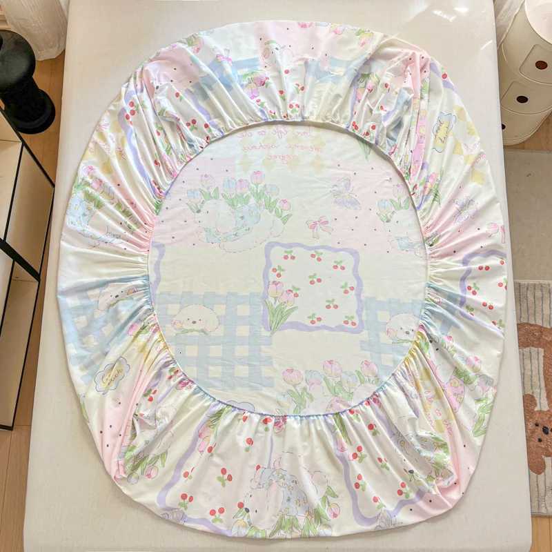 100% Cotton Bedsheet Adults Kids Fitted Sheet Skin-friendly Bed Cover Cartoon Style Bed Linen drap de lit(case Need Order) Y250819