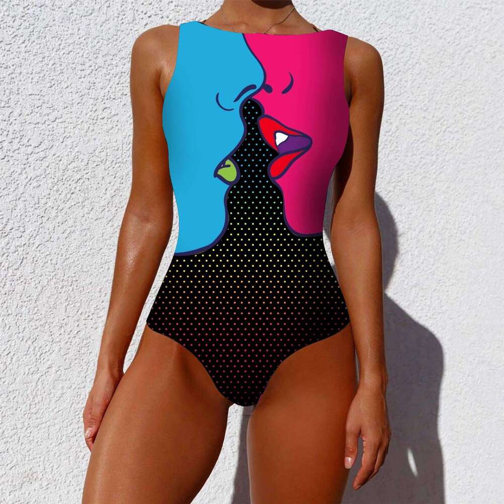 Print One Piece Swimsuit 2025 New Push Up Swimwear Women Vintage Retro Bathing Suits Bodysuit Beach Wear Backless Monokini