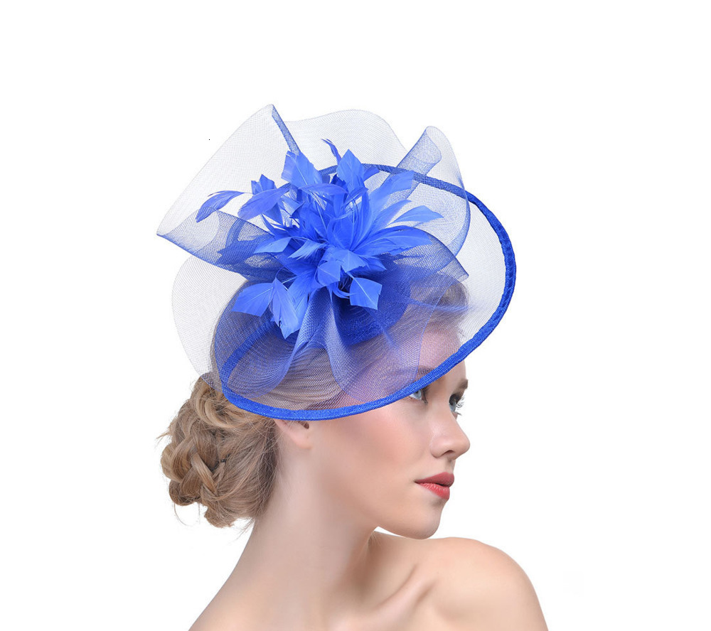 Elegant Flower Fascinator Pillbox Cap Wedding Women Fascinator Hat Headband Ladies Millinery Cap Mesh Bride Hats 250609