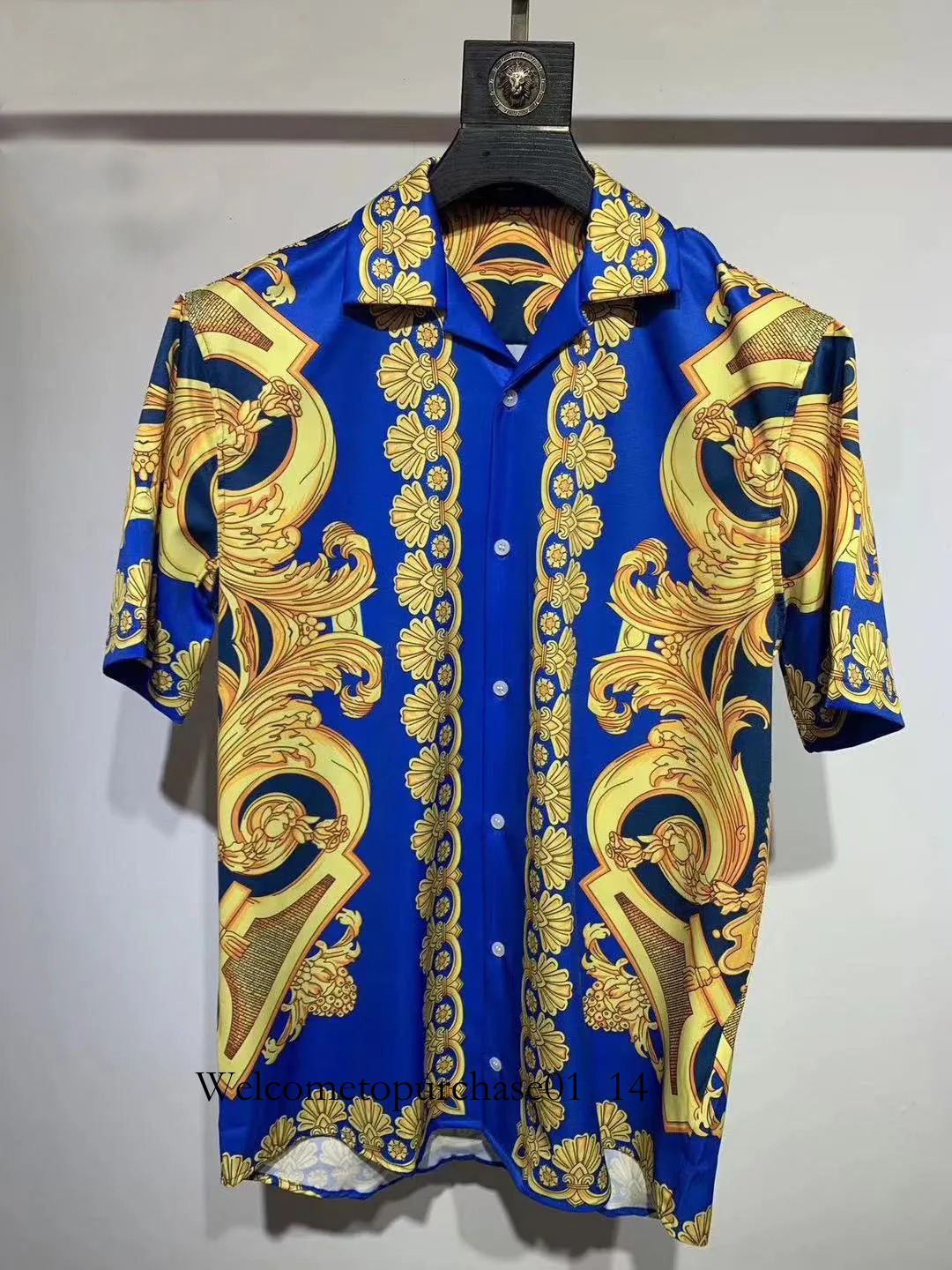 Medusa New Fashion Hawaii Floral Print Beach Shirts Men's Designer Silk Medusa Shirt Casual Hawaiian Shirts Men Summer Blouse Short Sleeve Loose 7B7