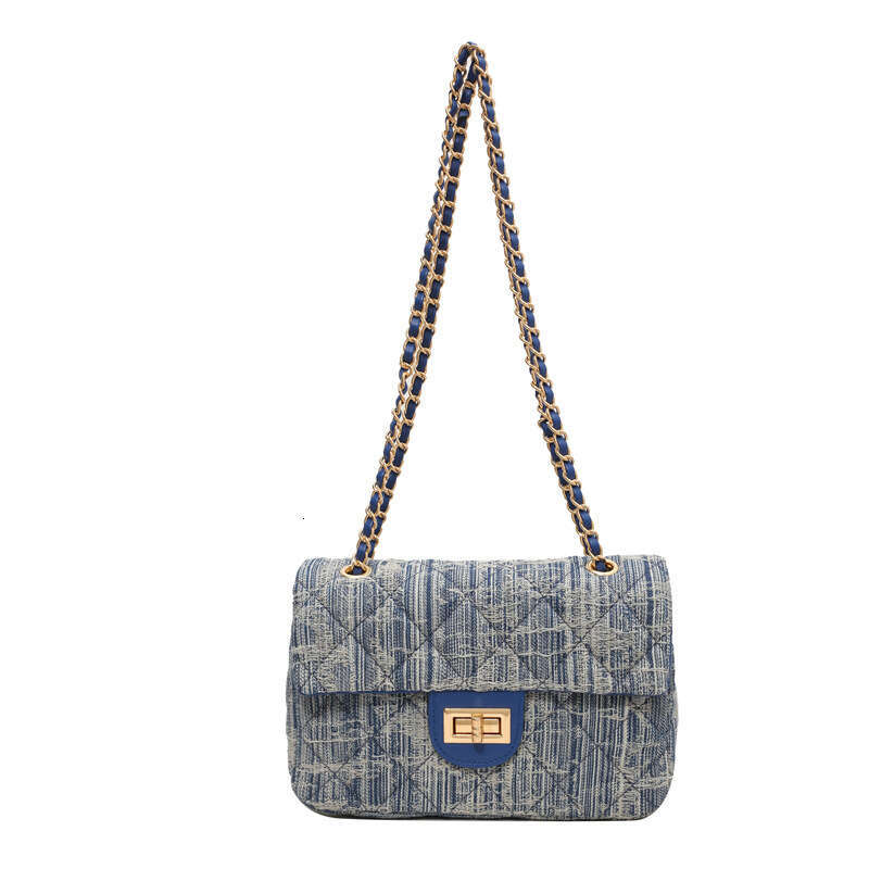 Women's Trendy Bags 2025 New Fashion Casual Denim Shoulder Quilted Chain Crossbody Small Square Bag