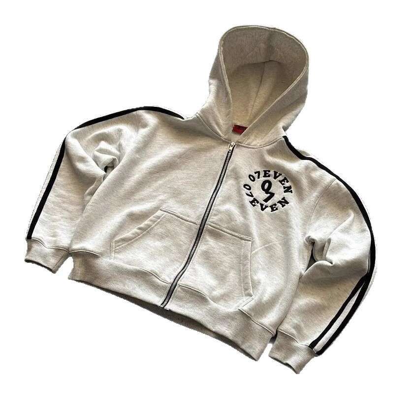 2025 New Zipper Hooded Sweatshirt Unisex Letter Print Sports Shirt High Street Sweatpants Set