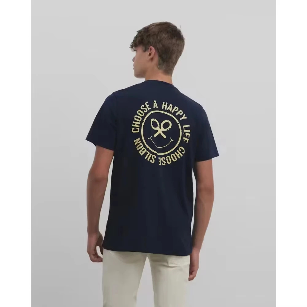 SILBON Fashion Tshirt for Men Y2K Tops Harajuku y Letter Printing Summer Short Sleeve Tee Redtube 250820