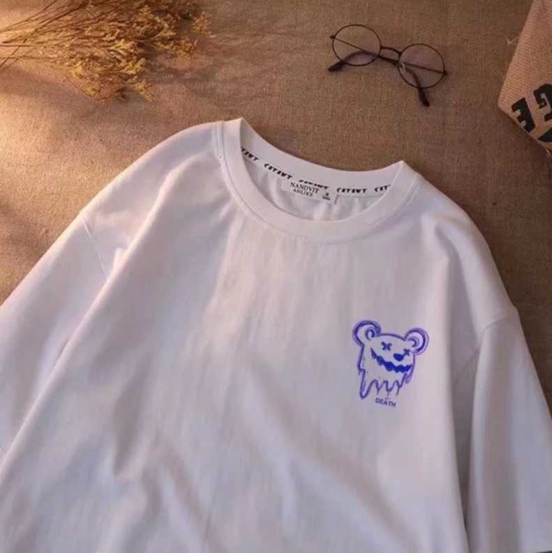 8XL Men T-Shirt Oversize Loose Fashion Melting Little Bear Print T-Shirt Sleeve T-Shirt Simple Casual Tops Summer Loversclothes Y250819