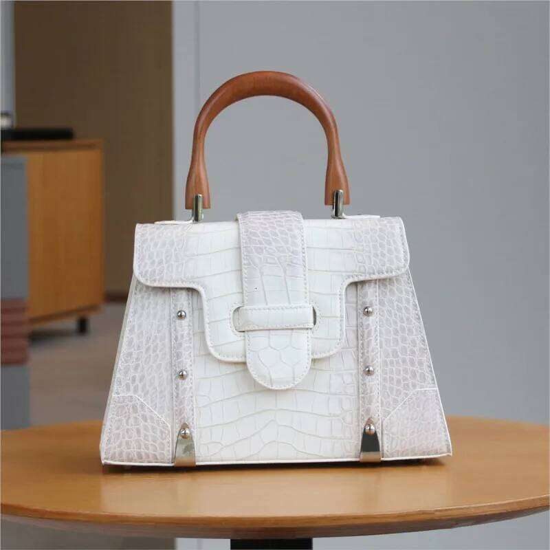 Brand women's handbag fashionable light new designer high-end temperament wooden handle crossbody shoulder bag