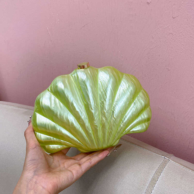 Fashionable new single shoulder crossbody bag, exquisite shell acrylic bag, niche design, dinner handbag