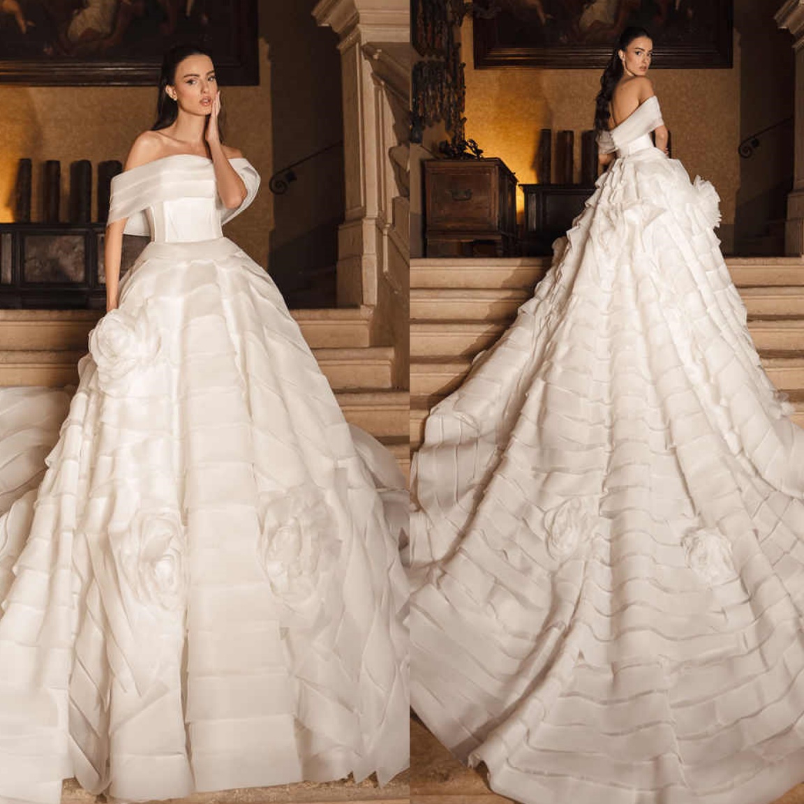 Luxury Ball Gown Wedding Dresses Satin Strapless Bridal Gowns Big Size Vestidos De Novia Custom Size Colour For Formal Occasion