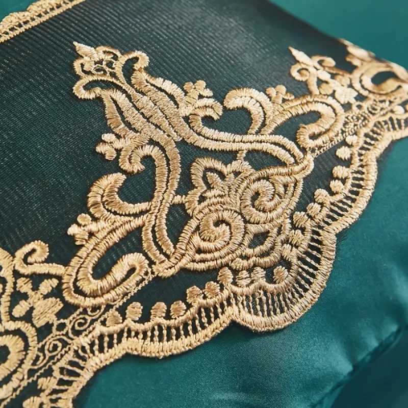 Nordic style bed skirt four piece set Korean version brushed girls heart duvet set bed skirt double home bedding four piece set Y250819