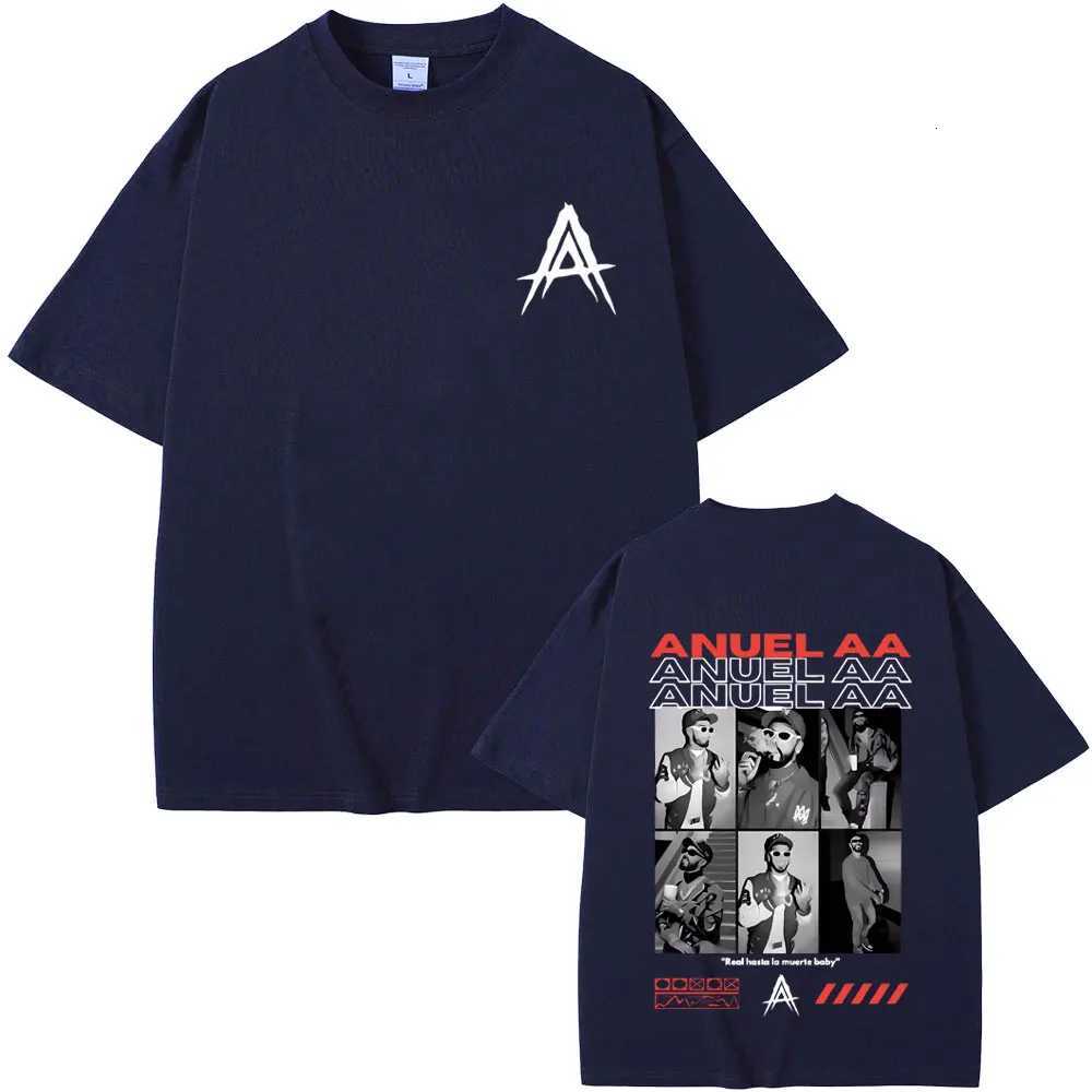 Rapper Anuel AA Real Hasta La Muerte Graphic T-shirt Mens Vintage Fashion Tshirt Men Women Hip Hop Oversized Short Sleeve Y250819
