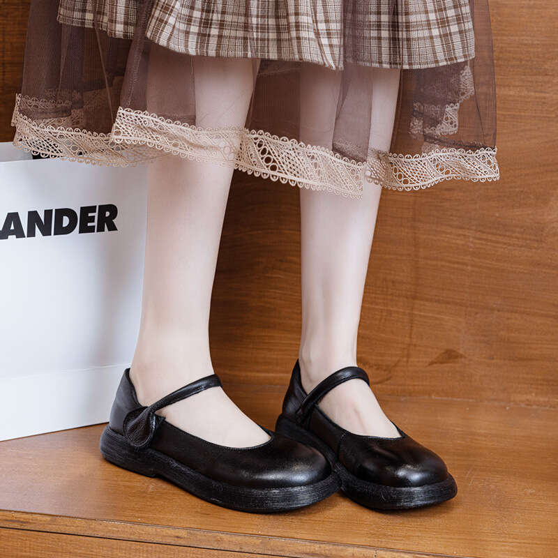 Genuine Soft Sole Mom with Dress Breathable Single Comfortable Versatile Middle-aged and Elderly Women's Leather Shoes 2025 Summer Autumn New Sty