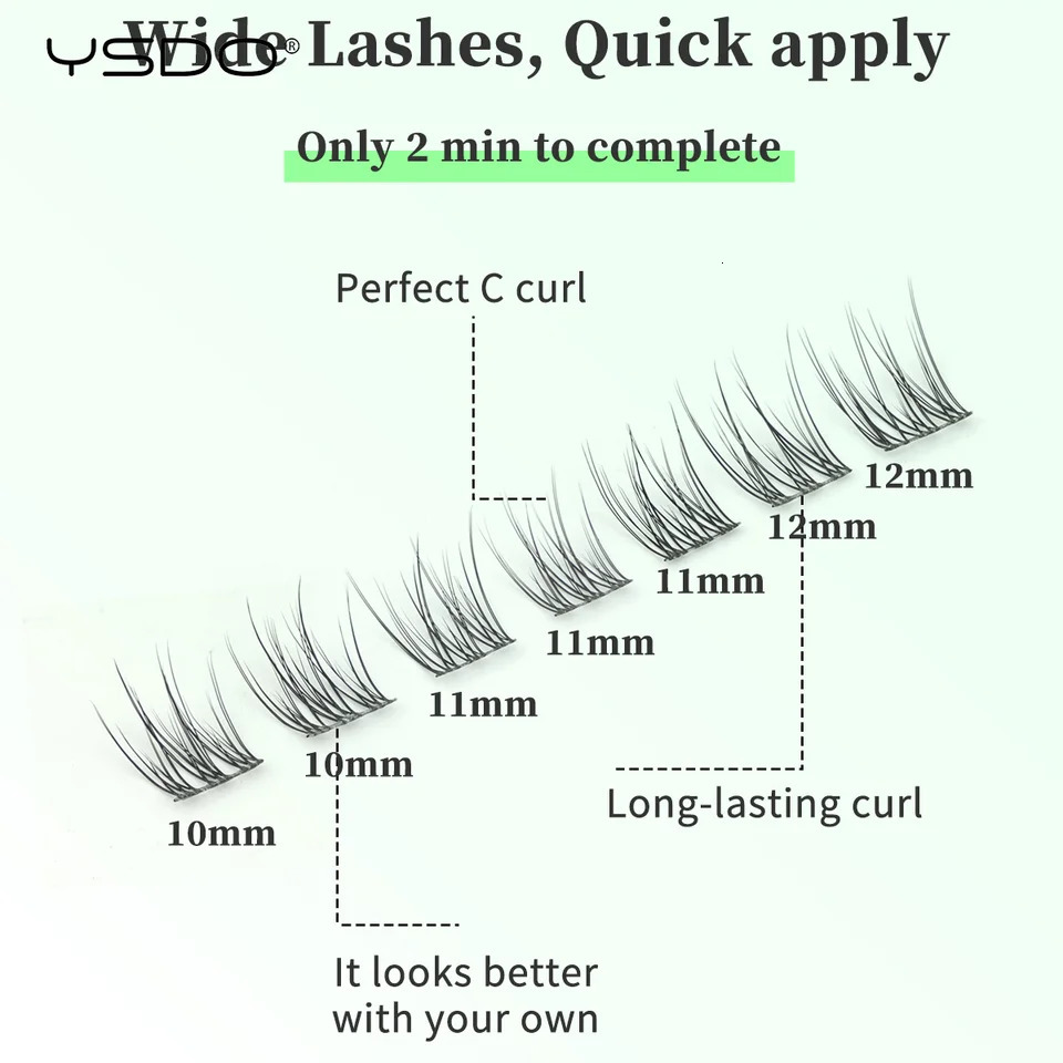 YSDO 1014 Rows Natural Eyelash Premade Volume Fans Individual Lashes Mink False Eyelashes Cluster Makeup Cilia 250811