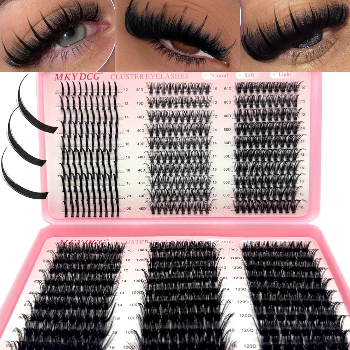60D100D Cluster Eyelash s with Lash Spikes Clusters Wispy Eyelashes Fluffier Individual Lashes 250811