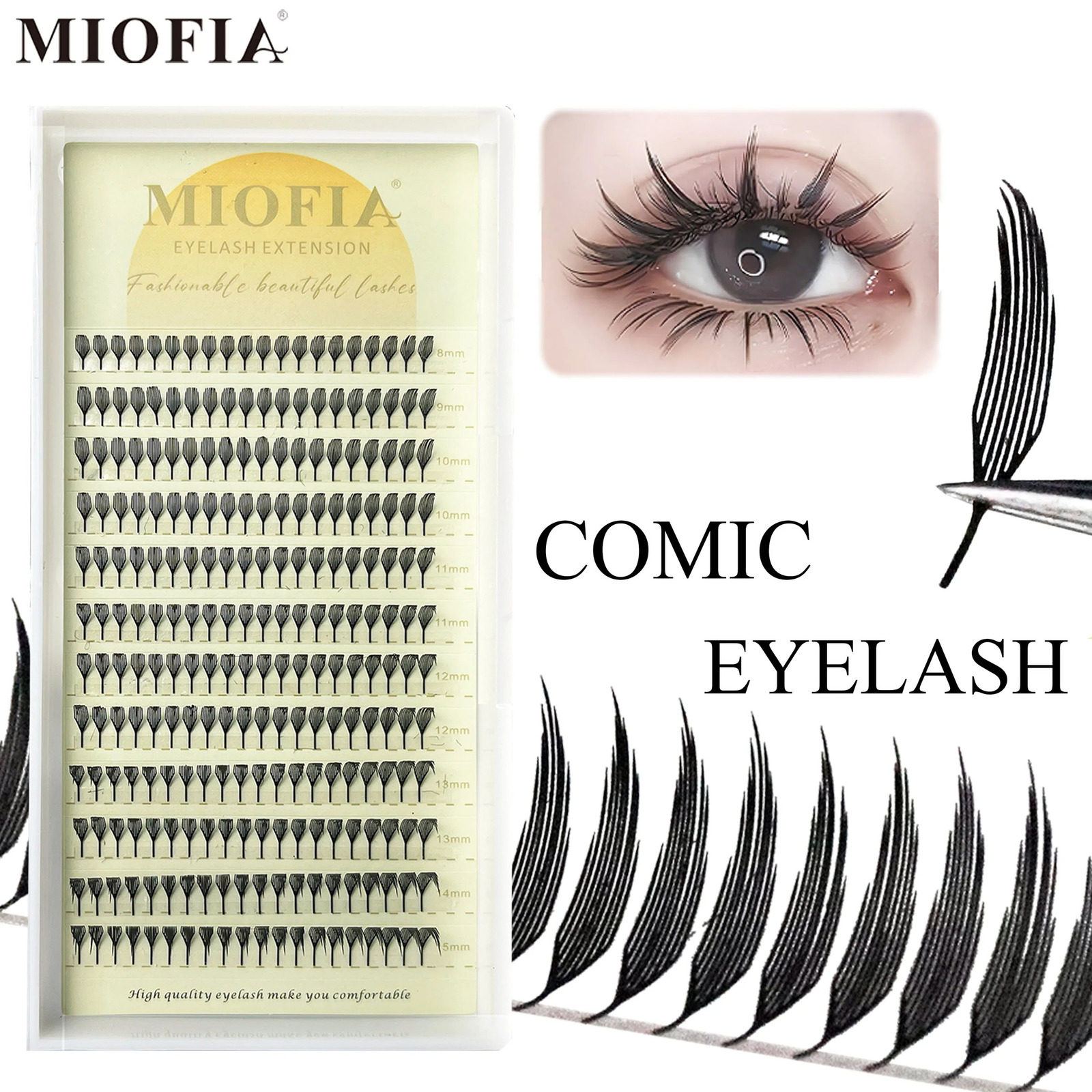 Comic Spire Eyelash Feather Shape Premade Russian Volume individual Natural Soft Anime False Eyelashes Makeup 250811