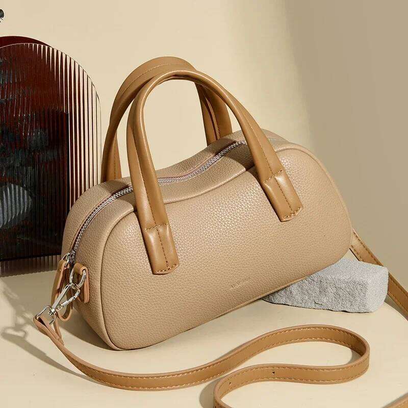 New High Quality Leather Tote Bag Brand Women Shoulder Crossbody Bags Ladies Simple Leisure Handbags Designer Purses