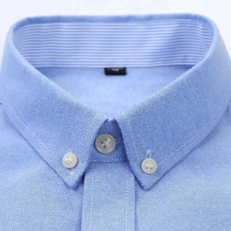 Summer new mens short sleeve business casual social non-ironing solid color all match Oxford woven shirt breathable slim Y250819