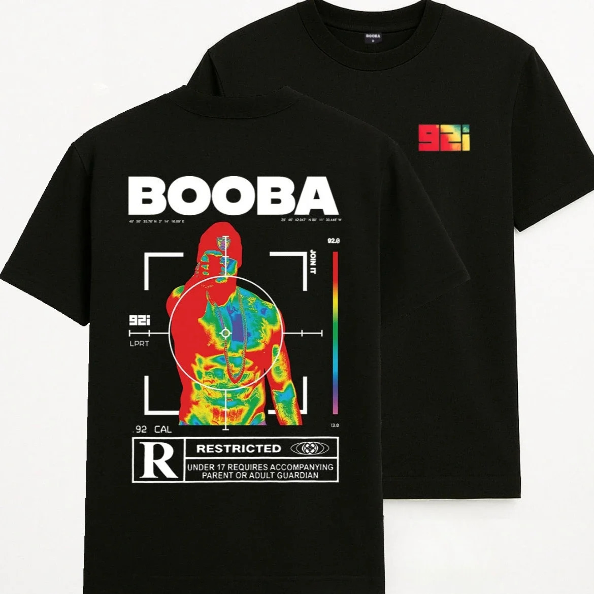 Summer in Mens WomensTshirt Boomba 92i Thermal Imaging Print Shortsleveed Cotton Jersey Top Hiphop Y2K Streetwear 250820