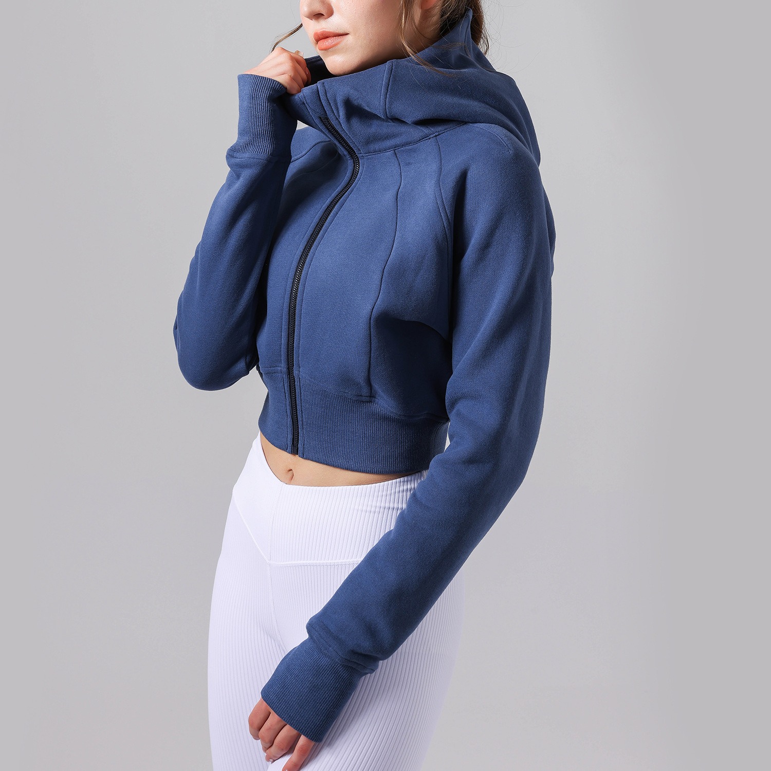 Women's Autumn/Winter Yoga Jacket Hooded Sweatshirt with Loosely-Fitting Design for Sports & Outdoor Activities