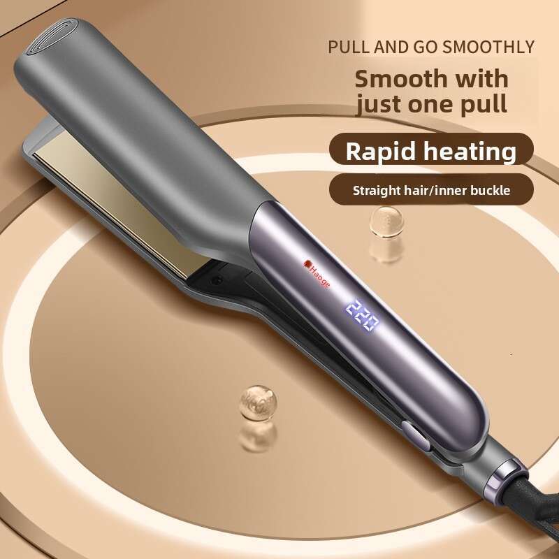 Professional Hair Salon Flat Iron Long-Lasting Styling No Damage Wide Plate Straightening And Curling Two-In-One