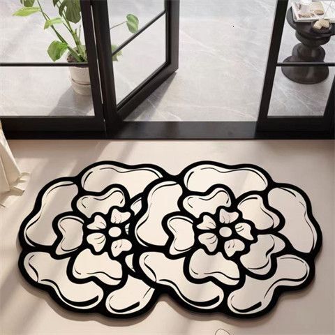 Camellia Bathroom Diatomaceous Earth Super Absorbent Non-Slip Carpet Toilet Shower Room Door Mat ddmythur
