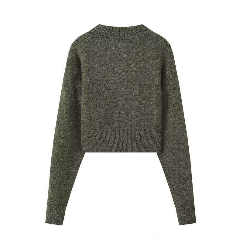 Wind autumn new style 2-color solid color short cardigan knitted jacket