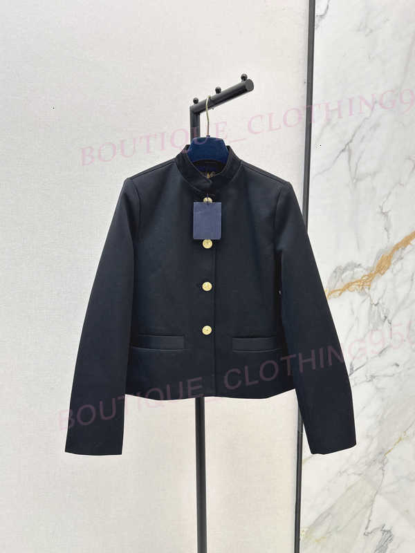Women's Jackets designer jacket coat L25Ss Autumn Stand Collar Gold Button Blazer Fashion women outerwear pants short skirt set size S M L XL