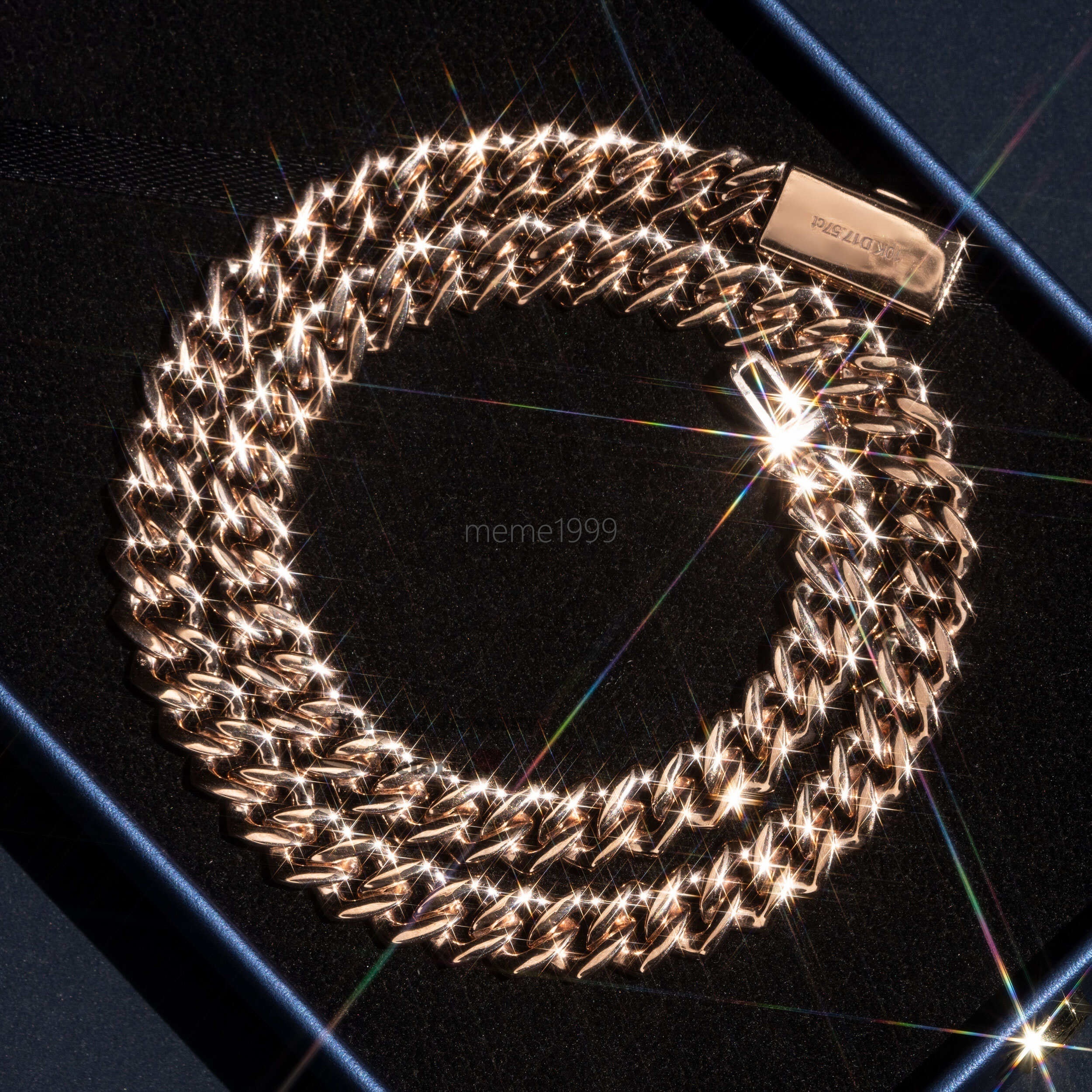 Real Gold Hip Hop Iced Out Certificated 10MM 18Inch 70.73Gram 10K Rose Gold Moissanite Cuban Chain