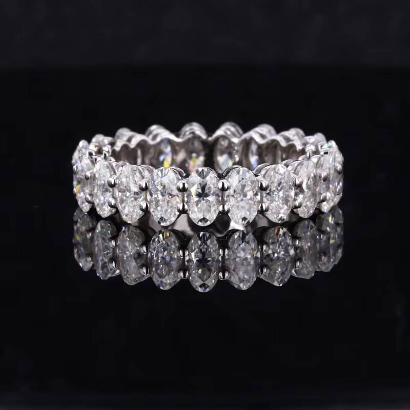Starsgem Moissanite Y Diamante Anillo comfort Fit Band Rings Stargem Full Eternity Oval Moissanite Eternity Band
