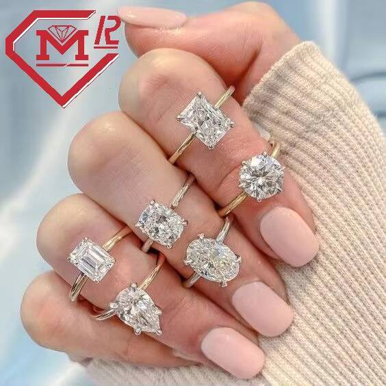 Custom Lab Diamond Ring Wedding Band 925 Silver 2mm 3mm 4mm Eternity Lab Grown Diamond Ring