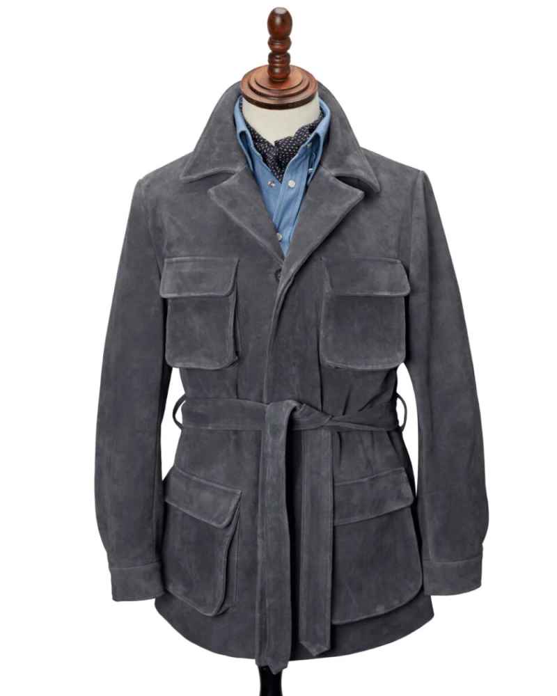 Casual Men Jacket One Piece Notched Lapel Single Breasted Jacket Male Business Party Wear Warm Customized