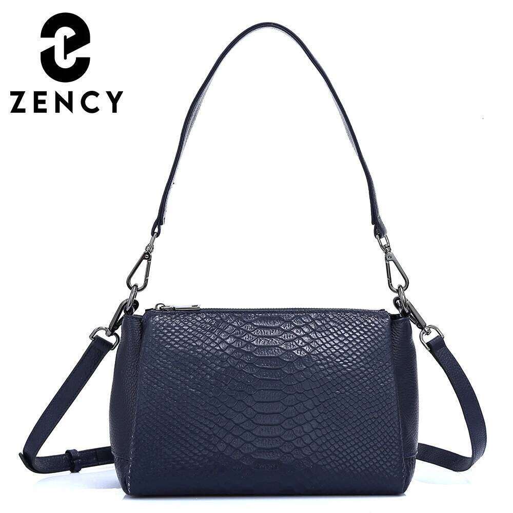 Zency Genuine Leather Women's Shoulder Casual Simple Crossbody Handbag Alligator Small Vintage Top-handle Bags Shell Bag