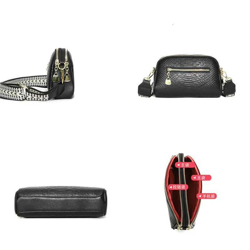 New100%Cow Leather Crocodile Messenger Bag For Women High Quality Ladies Handbag Crossbody Shoulder Bag Female Purse Sacs Y250819