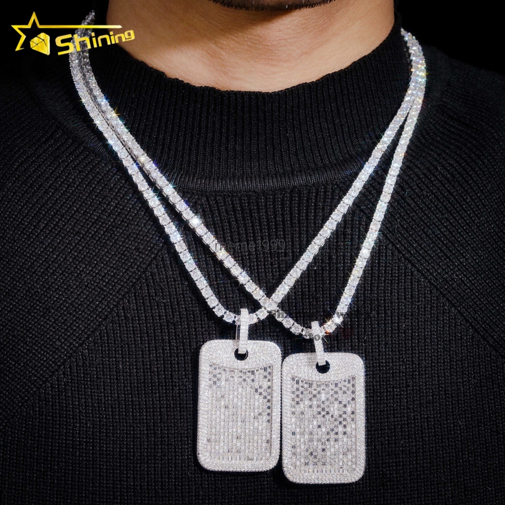 Fine Jewelry Pass Diamond Tester 925 Sterling Silver 18K Gold Plated 2.5 Iced Out Custom Hip Hop Moissanite Pendant