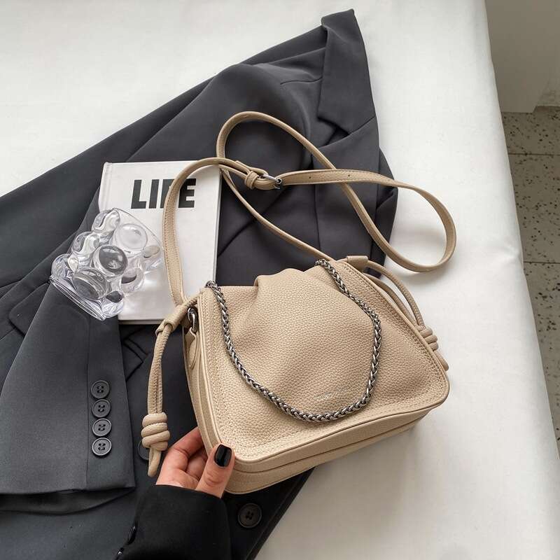 Trendy Small Designer Bags for Women 2025 New Summer Simple Versatile Chain Shoulder Crossbody Korean Style Bucket Bag